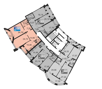 2-комнатная квартира, 96 кв.м., в ЖК "Маршал" 2-комнатная квартира, 96 кв.м., в ЖК "Маршал"