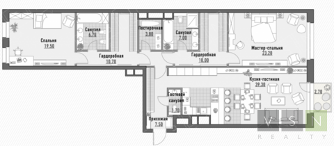 3-комнатная квартира, 133 кв.м., в ЖК "Малая Ордынка 19" 3-комнатная квартира, 133 кв.м., в ЖК "Малая Ордынка 19"