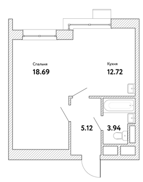 1-комнатная квартира, 41 кв.м., в ЖК "Пикассо" 1-комнатная квартира, 41 кв.м., в ЖК "Пикассо"