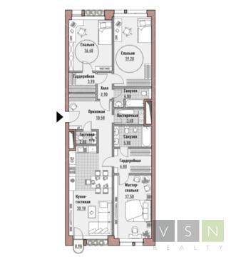 4-комнатная квартира, 126 кв.м., в Элитный дом "РЕНОМЭ" 4-комнатная квартира, 126 кв.м., в Элитный дом "РЕНОМЭ"
