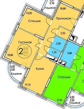 2-комнатная квартира, 77 кв.м., в ЖК «Золотые ворота» 2-комнатная квартира, 77 кв.м., в ЖК «Золотые ворота»