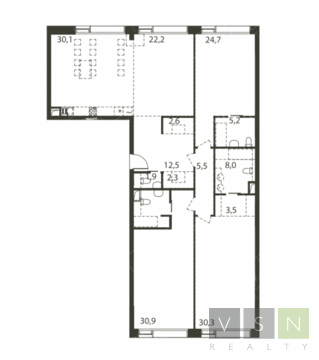 4-комнатная квартира, 185 кв.м., в ЖК "Садовые кварталы" 4-комнатная квартира, 185 кв.м., в ЖК "Садовые кварталы"