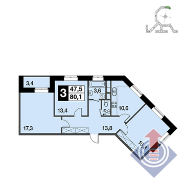 3-комнатная квартира, 80 кв.м., в ЖК "UP!КВАРТАЛ"Римский" 3-комнатная квартира, 80 кв.м., в ЖК "UP!КВАРТАЛ"Римский"