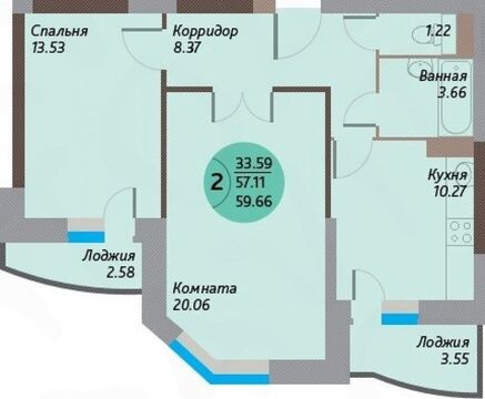 2-к квартира, Щёлково, Чкаловская улица, 3 2-к квартира, Щёлково, Чкаловская улица, 3