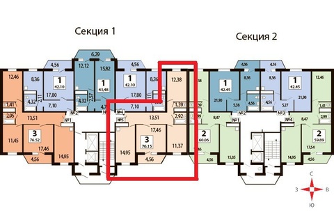 3-комнатная квартира, 74 кв.м., в ЖК «Бутово-Парк 2Б» 3-комнатная квартира, 74 кв.м., в ЖК «Бутово-Парк 2Б»