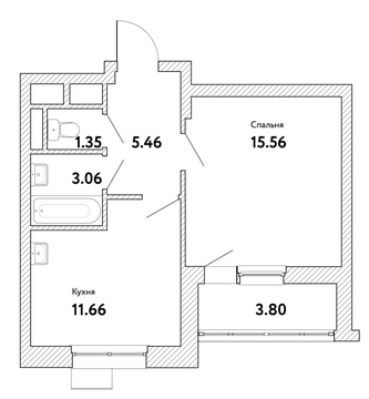 1-комнатная квартира, 39 кв.м., в ЖК "Пикассо" 1-комнатная квартира, 39 кв.м., в ЖК "Пикассо"