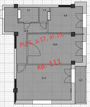 2-к квартира, Щелково, улица Радиоцентр-5, д.17 2-к квартира, Щелково, улица Радиоцентр-5, д.17