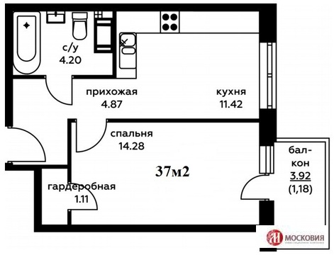 1 к кв 37м2, Новая Моква, квартира с ремонтом, 16 км от МКАД 1 к кв 37м2, Новая Моква, квартира с ремонтом, 16 км от МКАД