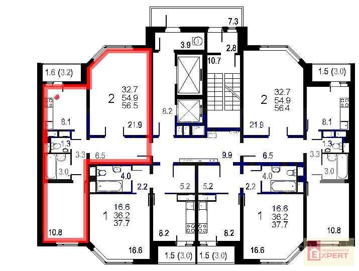 Продажа новостройки, продам 1-к кв. 38м2, мкр. новая трехгор.