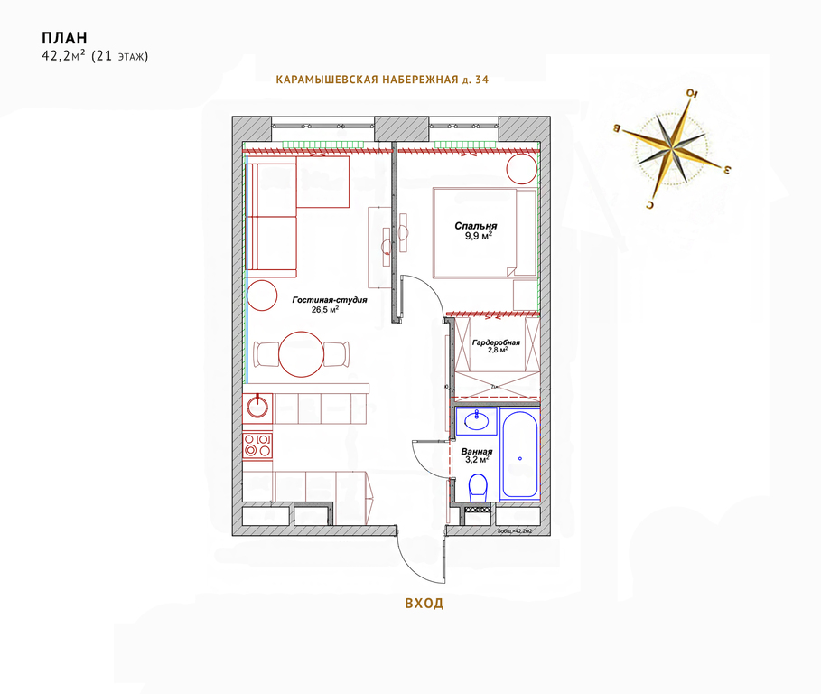 Москва, 2-х комнатная квартира, Карамышевская наб. д.34, 13950000 руб.