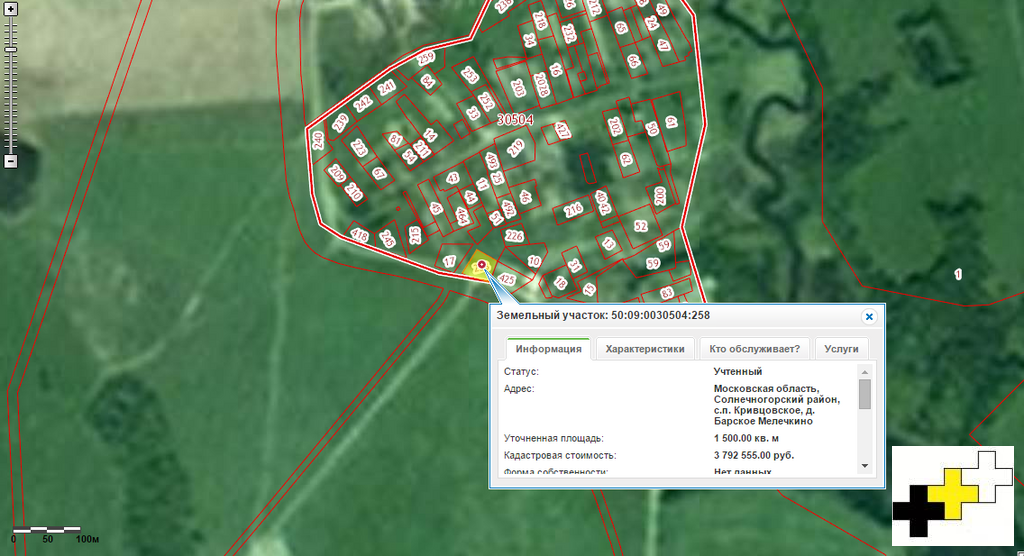 Кадастровая карта барское городище