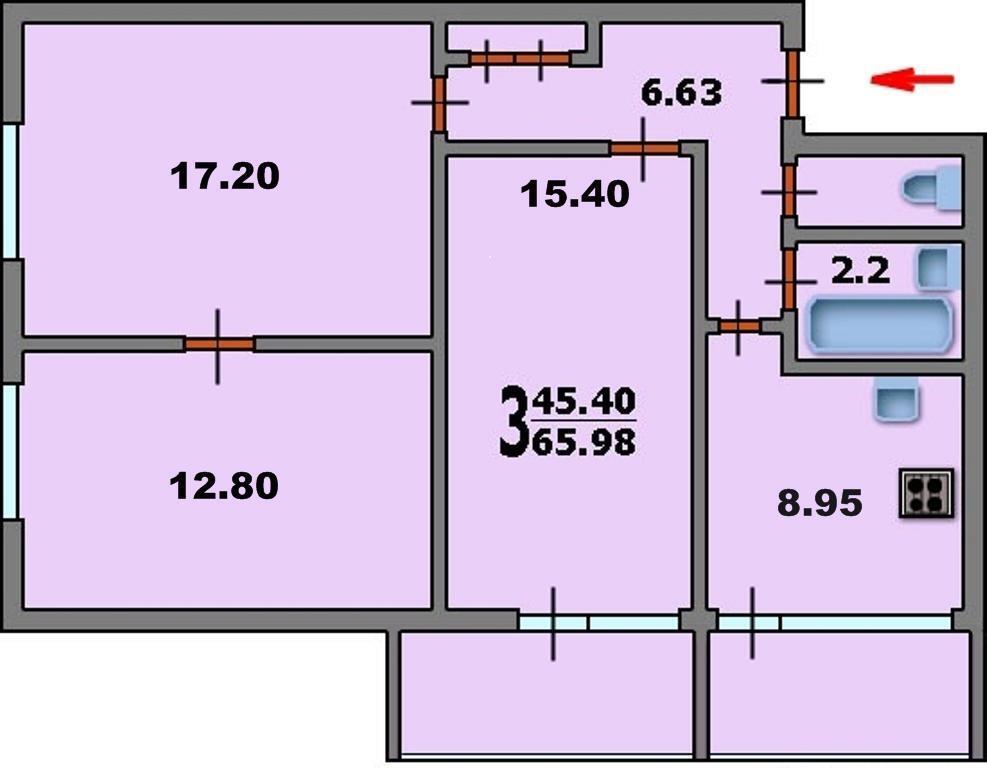 Москва, 3-х комнатная квартира, ул. парковая 10-я д.6, 14 50.