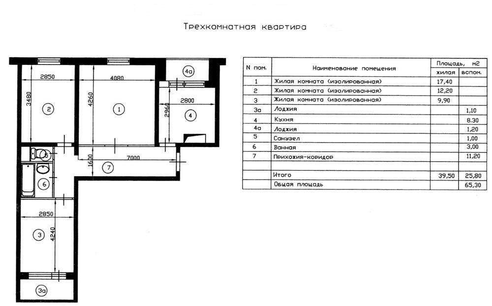 План квартиры по адресу в москве с размерами