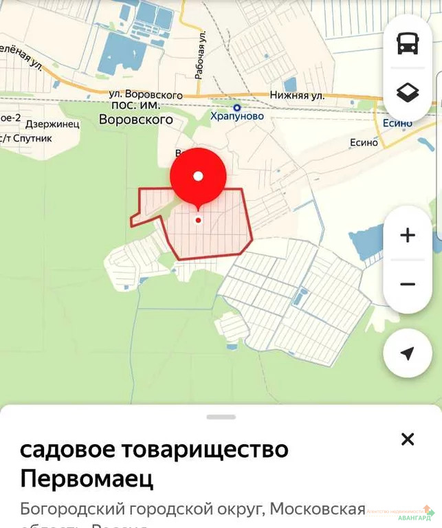 Поселок воровского ногинский район карта