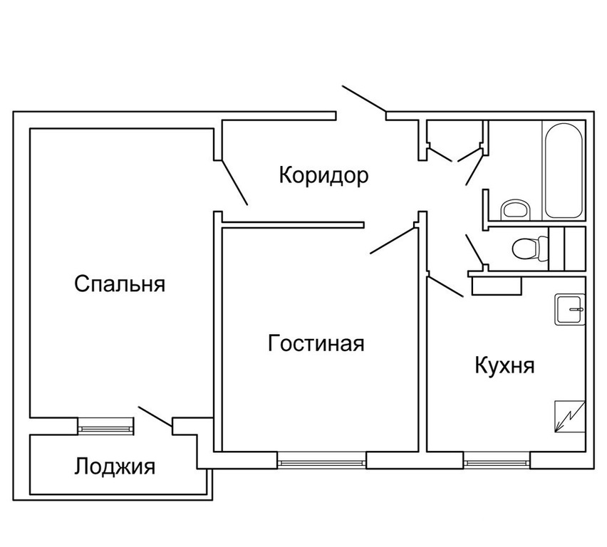 Планы 2х комнатных квартир