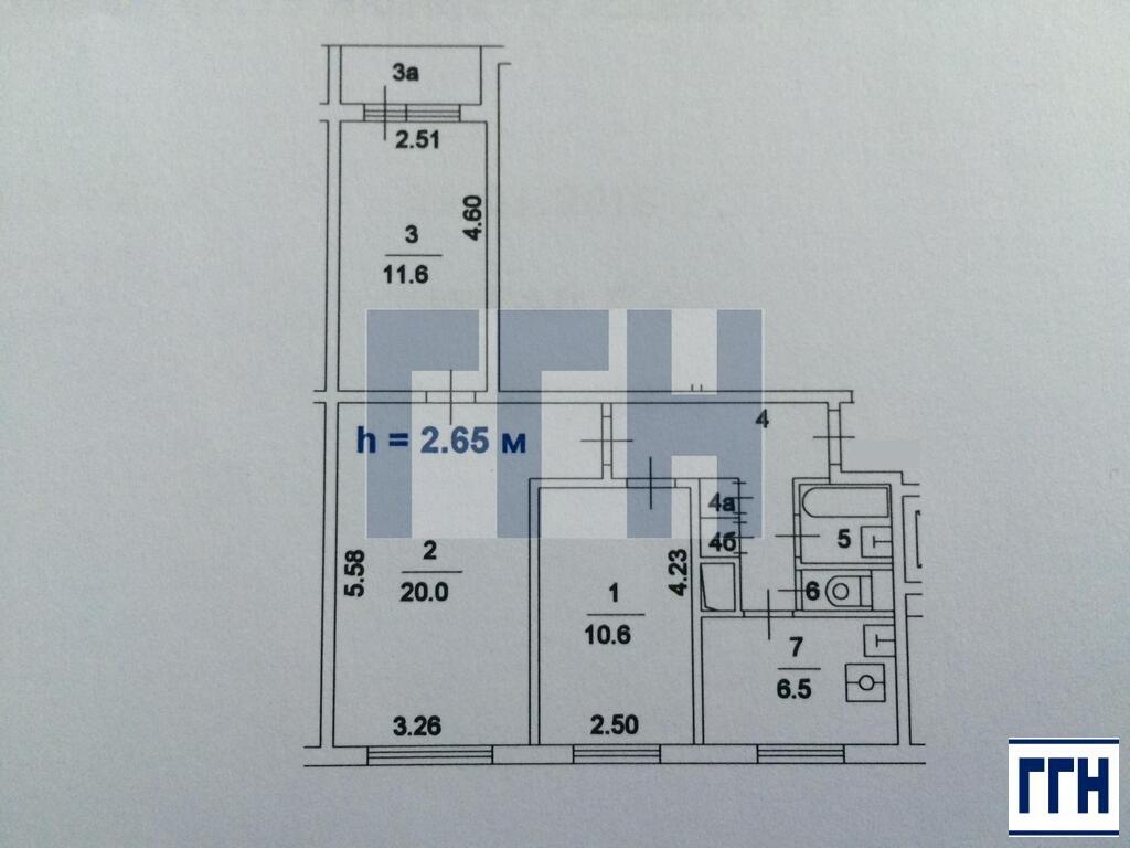 Трешка по адресу сумской пр. , 4к1, м.. всего: 65, 2 этаж, к.