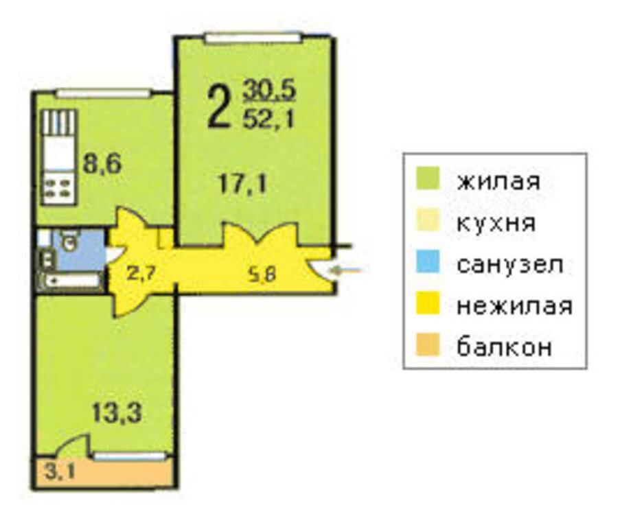 Москва, 2-х комнатная квартира, ул. лебедянская д.28к1, 6 20.