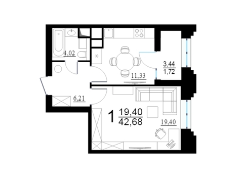 Москва, 1-но комнатная квартира, ул. Берзарина д.28, 8749400 руб.