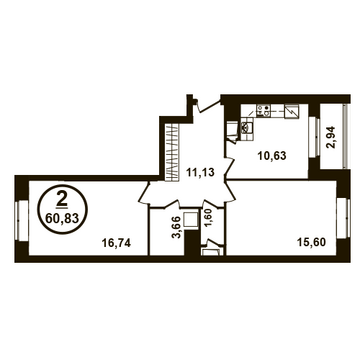 Москва, 2-х комнатная квартира, ул. Петра Алексеева д.12а корп.3, 9215745 руб.