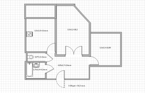 Подольск, 2-х комнатная квартира, Бульвар65летПобеды д.5 к2, 3850000 руб.