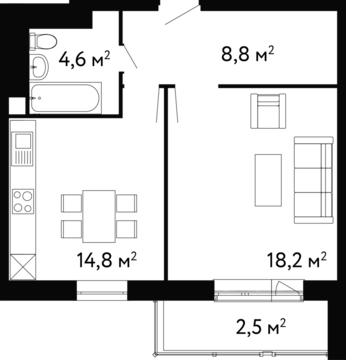 Москва, 1-но комнатная квартира, Ленинский пр-кт. д.154, корп.2, 12859771 руб.