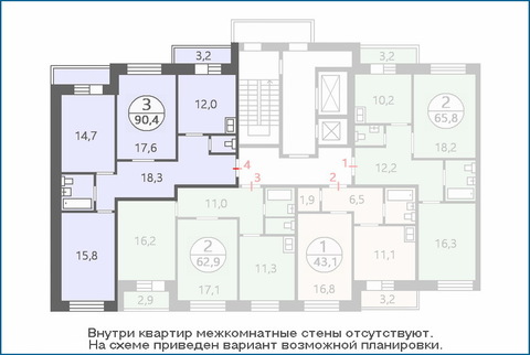 Поварово, 3-х комнатная квартира, ул. Школьная д.к2, 4229316 руб.