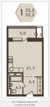 Москва, 1-но комнатная квартира, ул. Гродненская д.д.5  корп.1, 8287475 руб.