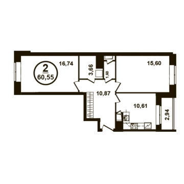 Москва, 2-х комнатная квартира, ул. Петра Алексеева д.12а корп.3, 8719200 руб.