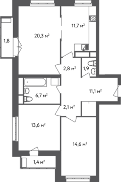 Москва, 3-х комнатная квартира, ул. Вешняковская д.18Г, 15804800 руб.