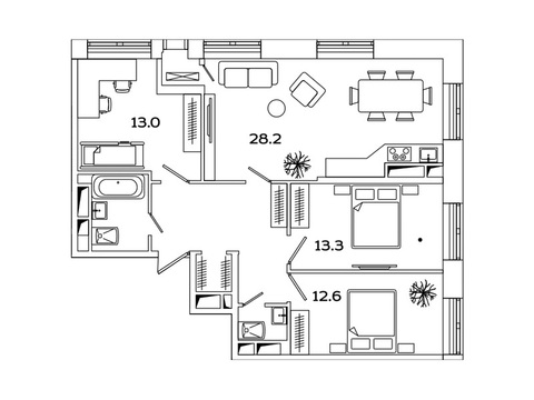 Москва, 3-х комнатная квартира, Рязанский пр-кт. д.2, 13289860 руб.