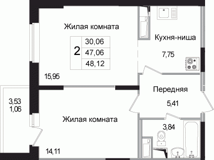 Щелково, 2-х комнатная квартира, Потапово-3 д.1, 3368580 руб.