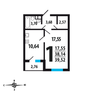 Москва, 1-но комнатная квартира, Нововатутинский пр. д., 3892720 руб.