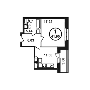 Москва, 1-но комнатная квартира, ул. Петра Алексеева д.12а корп.2, 6648336 руб.