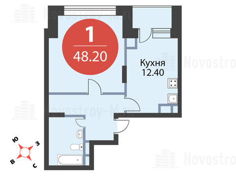 Павловская Слобода, 1-но комнатная квартира, ул. Красная д.д. 9, корп. 56, 4579000 руб.