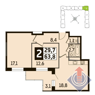 Путилково, 2-х комнатная квартира,  д., 6256866 руб.