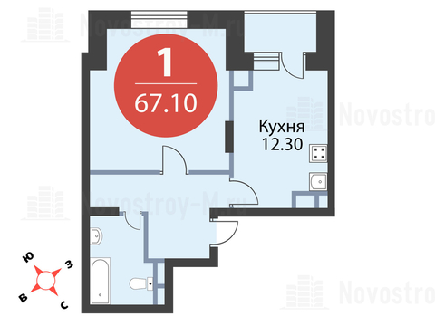 Павловская Слобода, 1-но комнатная квартира, ул. Красная д.д. 9, корп. 43, 6441600 руб.