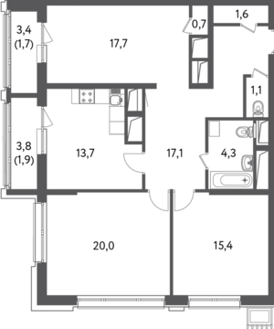 Москва, 3-х комнатная квартира, Красногвардейский б-р. д.вл.15, стр.2, 27793069 руб.