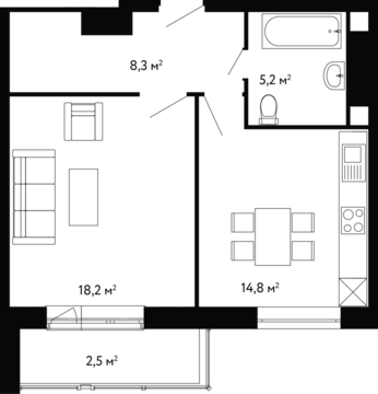 Москва, 1-но комнатная квартира, Ленинский пр-кт. д.154, корп.2, 14040509 руб.