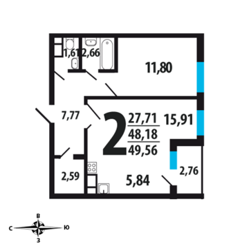 Москва, 2-х комнатная квартира, Нововатутинский пр. д., 4584300 руб.