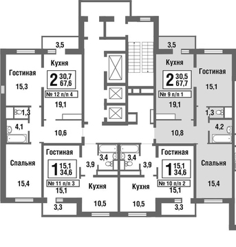 Балашиха, 2-х комнатная квартира, микрорайон Павлино д., 4610437 руб.