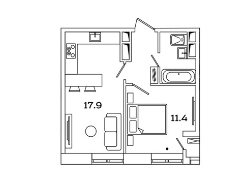 Москва, 1-но комнатная квартира, Рязанский пр-кт. д.2, 6203881 руб.