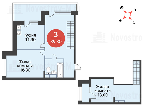 Павловская Слобода, 3-х комнатная квартира, ул. Красная д.д. 9, корп. 55, 8840700 руб.