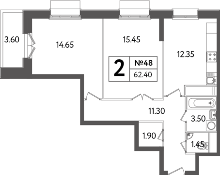 Москва, 2-х комнатная квартира, Яна Райниса б-р. д.вл.4, корп.3, 11556480 руб.