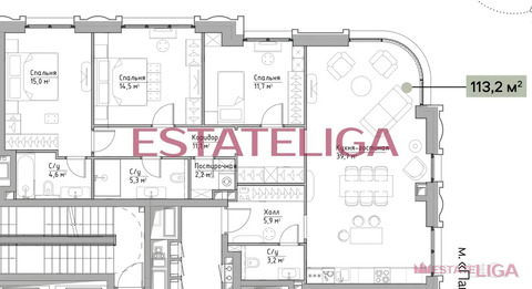 Москва, 4-х комнатная квартира, ул. Дубининская д.59Б, 59990000 руб.