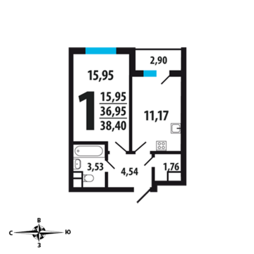 Москва, 1-но комнатная квартира, Нововатутинский пр. д., 3744000 руб.