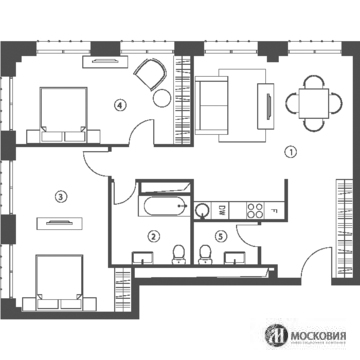 Москва, 3-х комнатная квартира, Кожевнический проезд д.1, 45216960 руб.