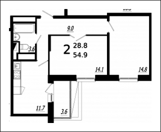Мытищи, 2-х комнатная квартира, ул. Колпакова д.44 корп.33, 5322354 руб.