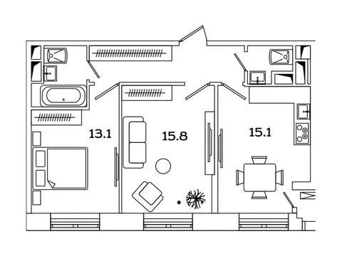 Москва, 2-х комнатная квартира, Рязанский пр-кт. д.2, 9346671 руб.