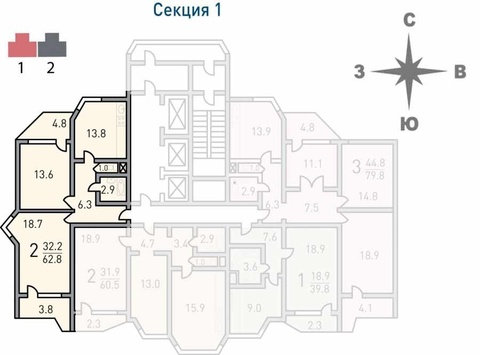 Москва, 2-х комнатная квартира, Недорубова д.25, 6950000 руб.
