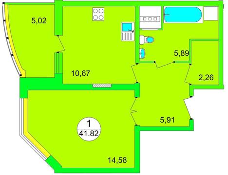 Московский, 1-но комнатная квартира, ул. Москвитина д.5 к3, 5400000 руб.